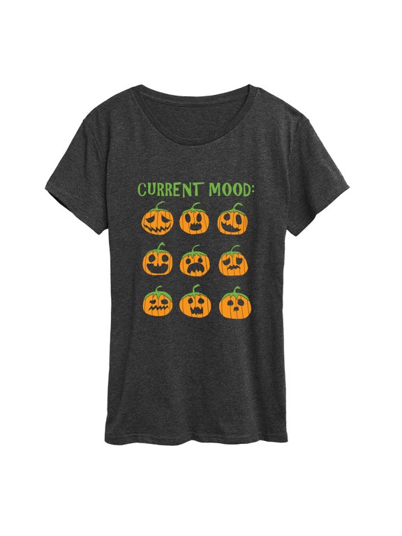 - Pumpkins Current Mood Women's Short Sleeve Graphic T-Shirt
