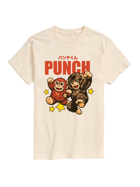- Punch-kun the Monkey Men's Short Sleeve Graphic T-Shirt