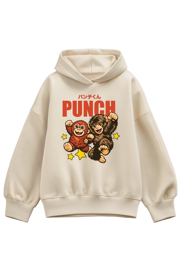 - Punch-kun the Monkey - Women's Oversized Fleece Hoodie Sweatshirt