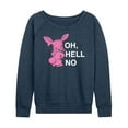 thumbnail image 1 of Instant Message - Punk Rabbit Oh Hell No  - Women's Lightweight French Terry Long Sleeve Shirt, 1 of 6