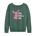 thumbnail image 1 of Instant Message - Punk Rabbit Oh Hell No  - Women's Lightweight French Terry Long Sleeve Shirt, 1 of 6