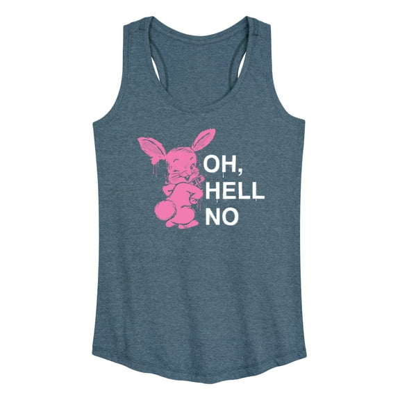 Instant Message - Punk Rabbit Oh Hell No  - Women's Racerback Tank Top