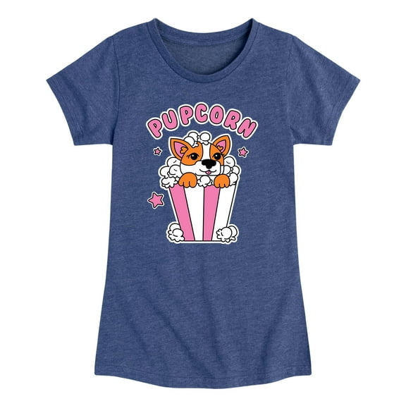 Instant Message - Pupcorn - Girls Toddler And Youth Short Sleeve Graphic T-Shirt