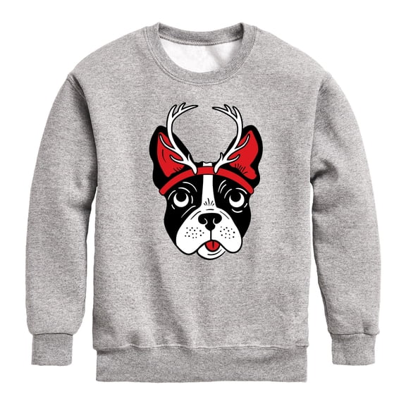 Instant Message - Puppy With Reindeer Antlers - Kids Crew Fleece
