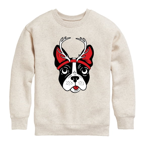 Instant Message - Puppy With Reindeer Antlers - Kids Crew Fleece