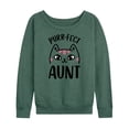 thumbnail image 1 of Instant Message - Purrfect Aunt - Women's Lightweight French Terry Long Sleeve Shirt, 1 of 6
