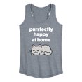 thumbnail image 1 of Instant Message - Purrfectly Happy At Home Cat - Women's Racerback Tank Top, 1 of 6