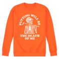 thumbnail image 1 of Instant Message - Putting Will Be the Death of Me Skeleton - Men's Crew Neck Fleece Pullover, 1 of 1