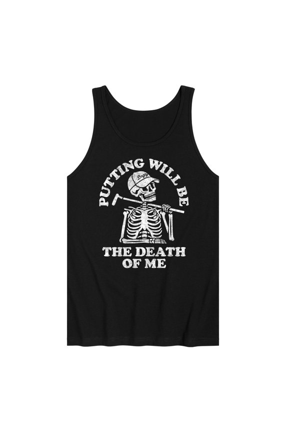 - Putting Will Be the Death of Me Skeleton - Men's Jersey Tank Top