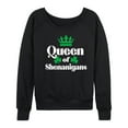 thumbnail image 1 of Instant Message - Queen Of Shenanigans St. Patrick's Day - Women's Lightweight French Terry Long Sleeve Shirt, 1 of 5