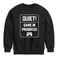 thumbnail image 1 of Instant Message - Quiet Game In Progress - Toddler & Youth Crewneck Fleece Sweatshirt, 1 of 6