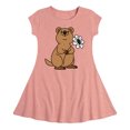 thumbnail image 1 of Instant Message - Quokka Flower - Toddler And Youth Girls Fit And Flare Dress, 1 of 1