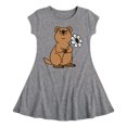 thumbnail image 1 of Instant Message - Quokka Flower - Toddler And Youth Girls Fit And Flare Dress, 1 of 1