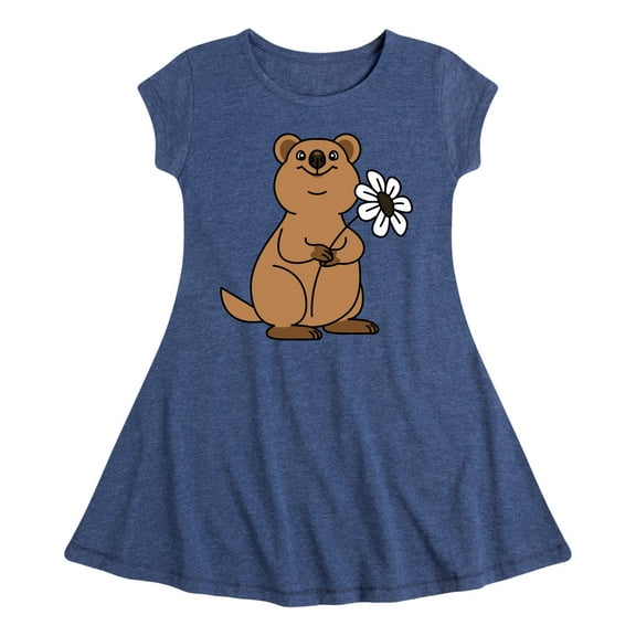Instant Message - Quokka Flower - Toddler And Youth Girls Fit And Flare Dress
