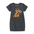 thumbnail image 1 of Instant Message - Quokka Flower - Toddler And Youth Girls Fleece Dress, 1 of 5