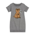 thumbnail image 1 of Instant Message - Quokka Flower - Toddler And Youth Girls Fleece Dress, 1 of 6