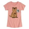 thumbnail image 1 of Instant Message - Quokka Flower - Toddler And Youth Girls Short Sleeve Graphic T-Shirt, 1 of 6