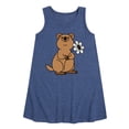 thumbnail image 1 of Instant Message - Quokka Flower - Toddler and Youth Girls A-line Dress, 1 of 6