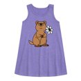 thumbnail image 1 of Instant Message - Quokka Flower - Toddler and Youth Girls A-line Dress, 1 of 5