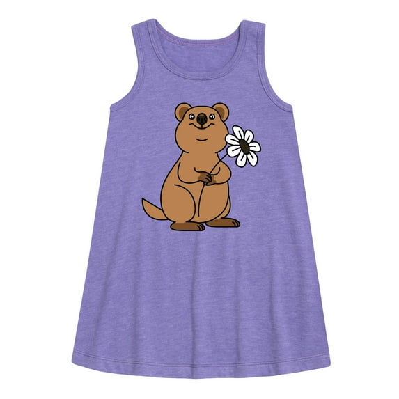 Instant Message - Quokka Flower - Toddler and Youth Girls A-line Dress