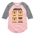 thumbnail image 1 of Instant Message - Quokka Moods - Toddler & Youth Girls Raglan Graphic T-Shirt, 1 of 6