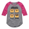 thumbnail image 1 of Instant Message - Quokka Moods - Toddler & Youth Girls Raglan Graphic T-Shirt, 1 of 6