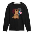 thumbnail image 1 of Instant Message - Quokka with American Flag & Fireworks - Toddler & Youth Long Sleeve Graphic T-Shirt, 1 of 5