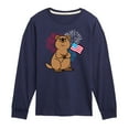 thumbnail image 1 of Instant Message - Quokka with American Flag & Fireworks - Toddler & Youth Long Sleeve Graphic T-Shirt, 1 of 5