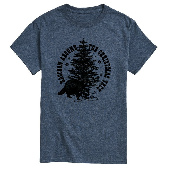 Instant Message - Raccoon Around The Christmas Tree - Men's Short Sleeve Graphic T-Shirt
