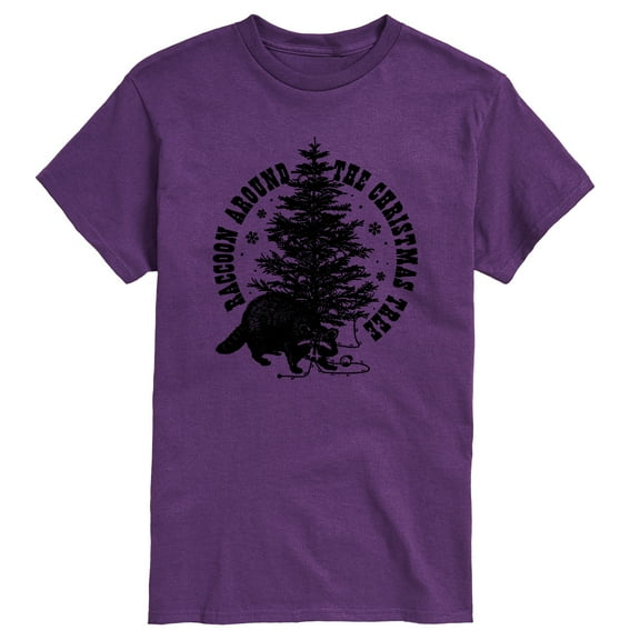Instant Message - Raccoon Around The Christmas Tree - Men's Short Sleeve Graphic T-Shirt