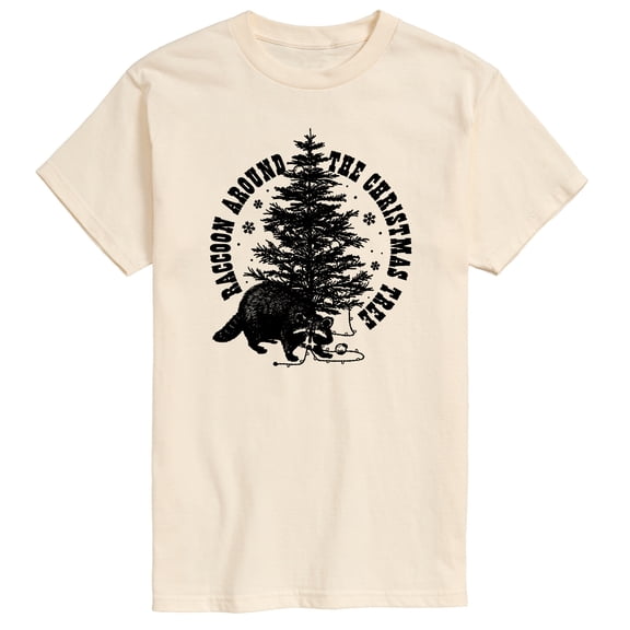 Instant Message - Raccoon Around The Christmas Tree - Men's Short Sleeve Graphic T-Shirt