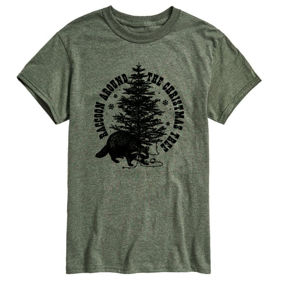 Instant Message - Raccoon Around The Christmas Tree - Men's Short Sleeve Graphic T-Shirt