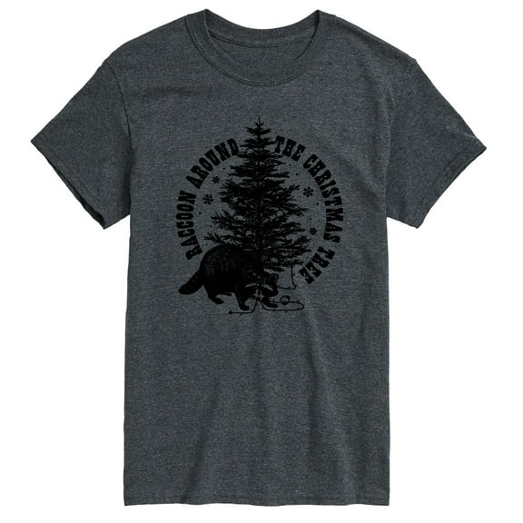 Instant Message - Raccoon Around The Christmas Tree - Men's Short Sleeve Graphic T-Shirt