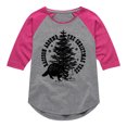 thumbnail image 1 of Instant Message - Raccoon Around The Christmas Tree - Youth Girls Shirt Tail Raglan T-Shirt, 1 of 5