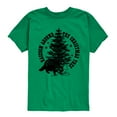 thumbnail image 1 of Instant Message - Raccoon Around The Christmas Tree - Youth Short Sleeve Graphic T-Shirt, 1 of 5