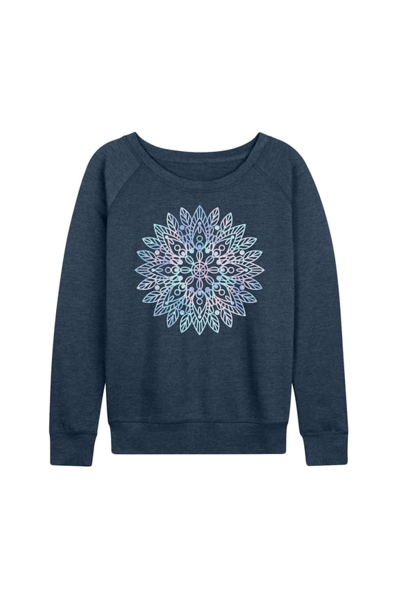 - Radial Watercolor Design - Women's Lightweight French Terry Long Sleeve Shirt