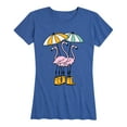 thumbnail image 1 of Instant Message - Rain Flamingos - Women's Short Sleeve Graphic T-Shirt, 1 of 5
