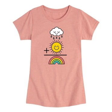 Instant Message - Rain Sun Rainbow - Girls Toddler And Youth Short Sleeve T-Shirt