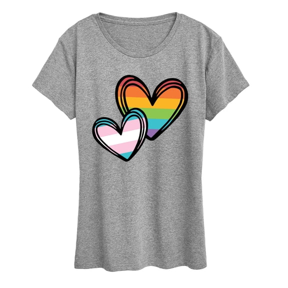 Instant Message - Rainbow Hearts - Women's Short Sleeve Graphic T-Shirt