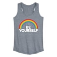 thumbnail image 1 of Instant Message - Rainbow Be Yourself - Women's Racerback Graphic Tank, 1 of 4