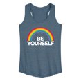 thumbnail image 1 of Instant Message - Rainbow Be Yourself - Women's Racerback Graphic Tank, 1 of 4