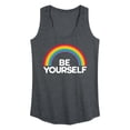 thumbnail image 1 of Instant Message - Rainbow Be Yourself - Women's Racerback Graphic Tank, 1 of 5