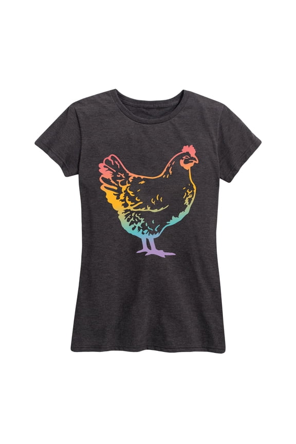 - Rainbow Chicken Short Sleeve Graphic T-Shirt