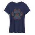 thumbnail image 1 of Instant Message - Rainbow Decorative Paw Print Short Sleeve Graphic T-Shirt, 1 of 5