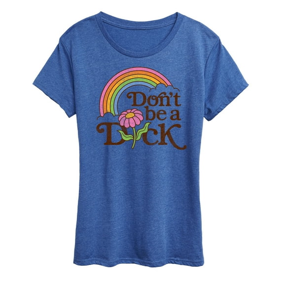 Instant Message - Rainbow Don't Be A D-ck - Women's Short Sleeve Graphic T-Shirt