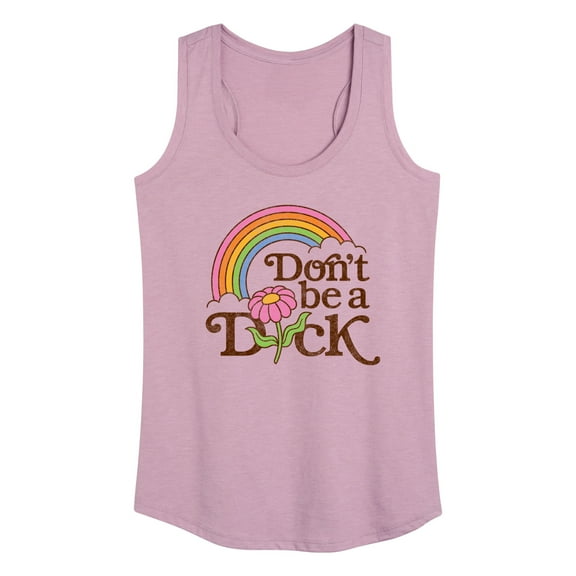 Instant Message - Rainbow Don't Be A D-ck-ck Flower - Women's Racerback Tank Top