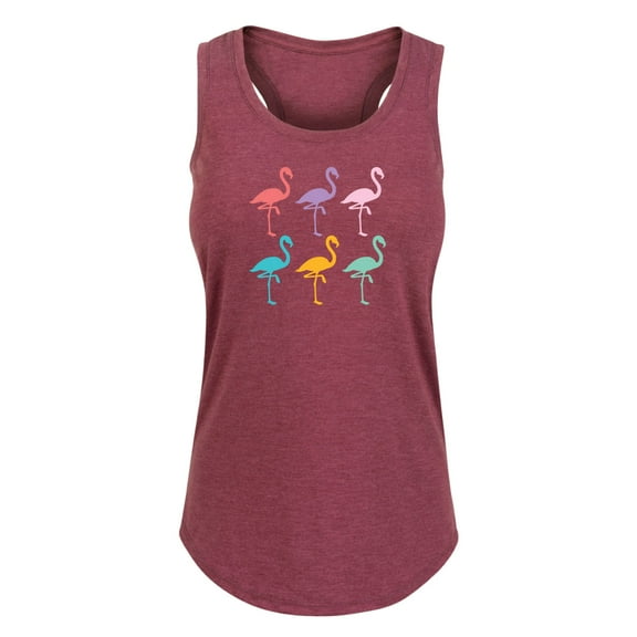 Instant Message - Rainbow Flamingos - Women's Racerback Tank