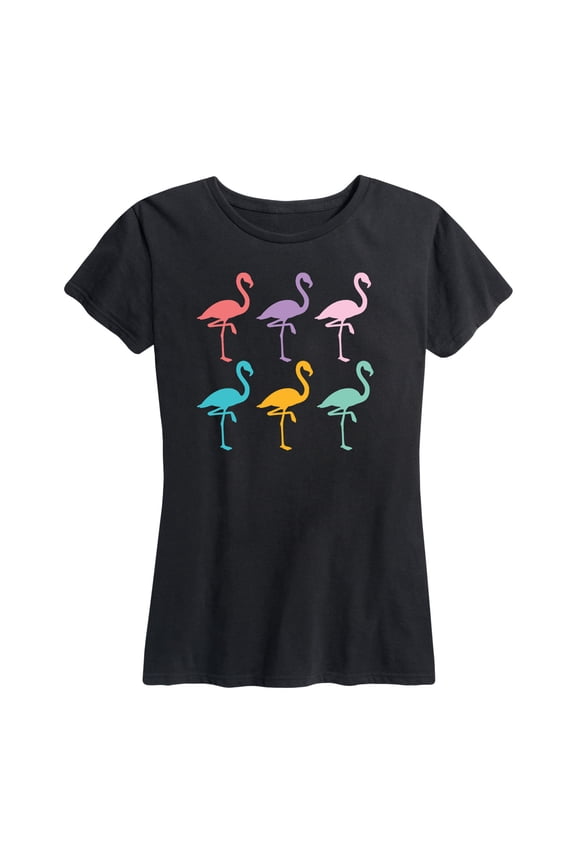 - Rainbow Flamingos - Women's Short Sleeve Graphic T-Shirt