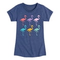 thumbnail image 1 of Instant Message - Rainbow Flamingos Fitted Short Sleeve Graphic T-Shirt, 1 of 5