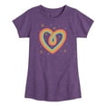 thumbnail image 1 of Instant Message - Rainbow Heart - Girls Toddler And Youth Short Sleeve T-Shirt, 1 of 5